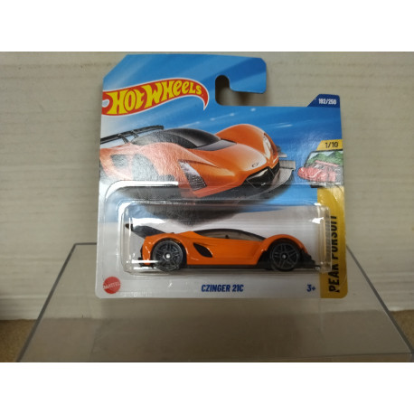 CZINGER 21C HYPERCAR ORANGE 1/10 PEAK PURSUIT 1:64 HOT WHEELS