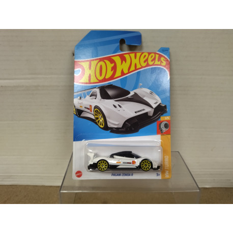PAGANI ZONDA R WHITE n1 1/5 TURBO 1:64 HOT WHEELS LONG CARD