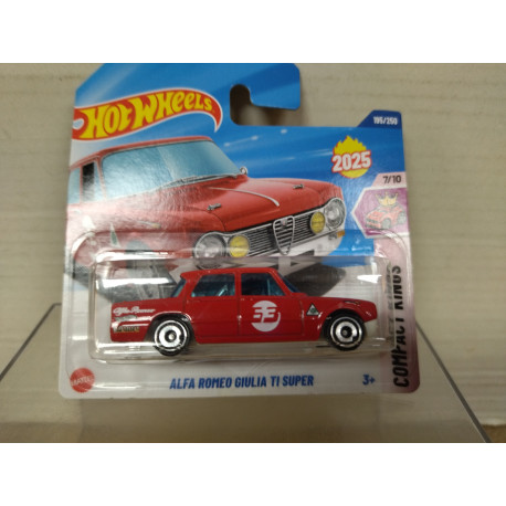 ALFA ROMEO GIULIA TI SUPER RED 7/10 COMPACT KINGS 1:64 HOT WHEELS