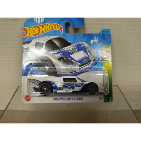 MAD MIKE DRIFT ATTACK WHITE 5/10 EXOTICS 1:64 HOT WHEELS