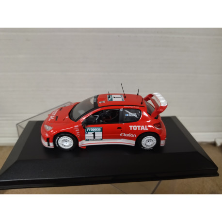 PEUGEOT 206 WRC 2002 RALLY FINLAND GRONHOLM 1:43 DEFECT/BOX NO ORIGINAL