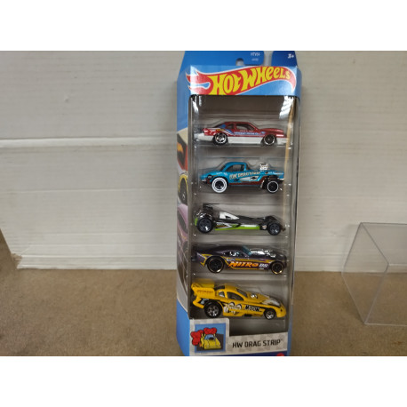 PACK 5 CARS DRAG STRIP 1:64 HOT WHEELS