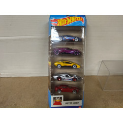 PACK 5 CARS HW MOTOR SHOW 1:64 HOT WHEELS
