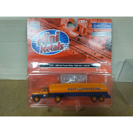 FORD 1960 TRACTOR/TANKER GULF GASOLINE 1:87 H0 MINI DETAILS