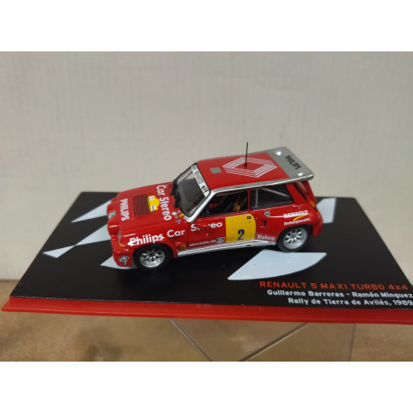 RENAULT 5 MAXI TURBO 1989 RALLY AVILES BARRERAS 1:43 ALTAYA IXO