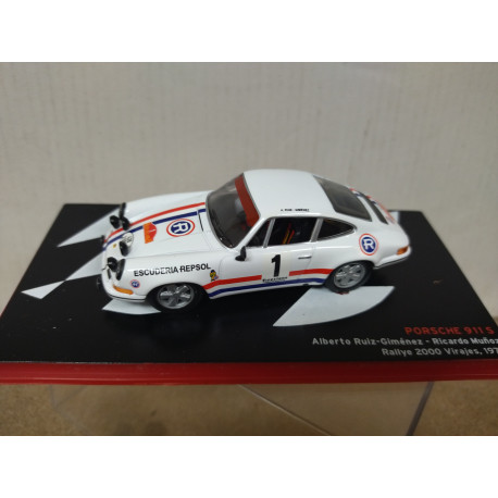 PORSCHE 911 S 1970 RALLY 2000 VIRAJES RUIZ-GIMENEZ 1:43 ALTAYA IXO BOX