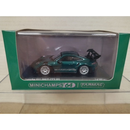 PORSCHE 911 (992) GT3 RS GREEN METALLIC 1:64 MINICHAMPS TARMAC