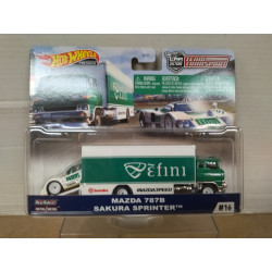 MAZDA 787B + SAKURA SPRINTER TEAM TRANSPORT n16 1:64 HOT WHEELS PREMIUM
