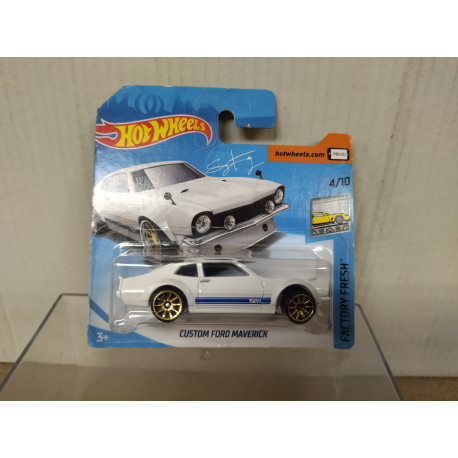FORD MAVERICK CUSTOM WHITE 4/10 FACTORY FRESH 1:64 HOT WHEELS
