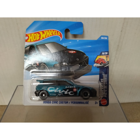 HONDA CIVIC CUSTOM GREEN 8/10 DRAG RACERS 1:64 HOT WHEELS