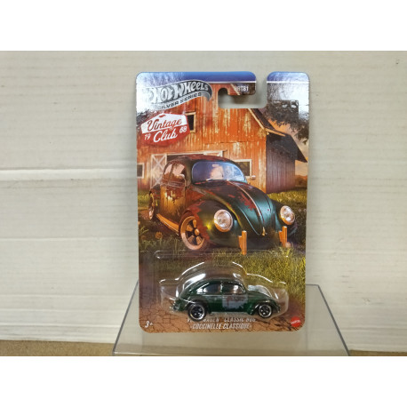 VOLKSWAGEN CLASSIC BUG 5/5 VINTAGE CLUB 1:64 HOT WHEELS SILVER