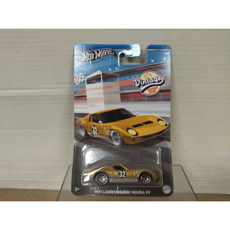 LAMBORGHINI MIURA SV 1971 4/6 VINTAGE RACING 1:64 HOT WHEELS