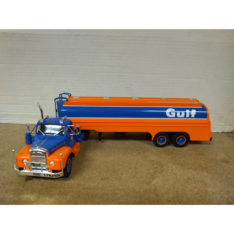 MACK B61T 1953-66 TANKER GULF TRUCK + TRAILER 1:43 ALTAYA IXO