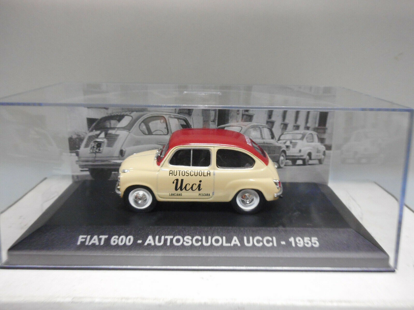 FIAT 600 AUTOSCUOLA UCCI 1955 EAGLEMOSS IXO 1:43 - BCN STOCK CARS