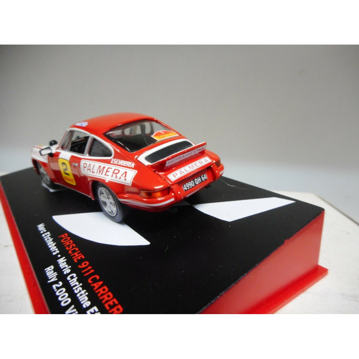 Voiture Miniature Porsche 911 Carrera RS Rally 1974 - Échelle 1/43 - Blanc Et Rouge #2 - Occasion Bon état