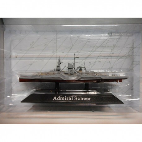 CRUCERO PESADO WARSHIP ADMIRAL SCHEER 1934-45 1:1250 ATLAS De AGOSTINI n20