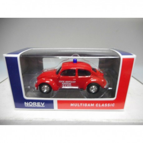 VOLKSWAGEN 1300 BEETLE/KAFER/COX/ESCARABAJO POMPIERS/FIRE NOREV 3 INCHES 1/64