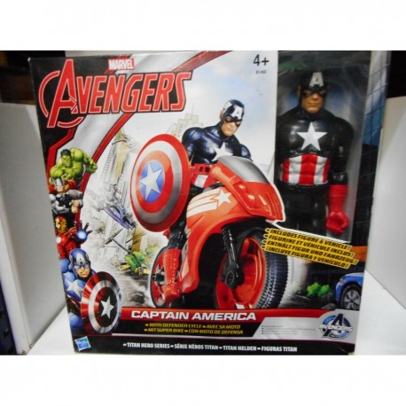 MARVEL AVENGERS CAPTAIN AMERICA W/ CYCLE FIGURE 12´´ HASBRO