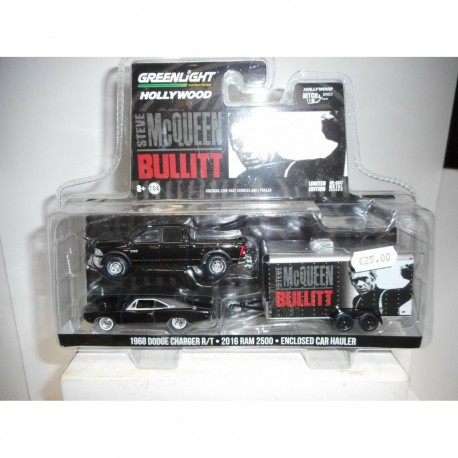 HOLLYWOOD BULLIT STEVE MCQUEEN RAM+CHARGER+HAULER 1:64 GREENLIGHT