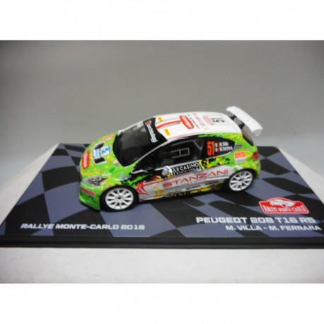 PEUGEOT 208 T16 R5 RALLY MONTE CARLO 2016 M.VILLA EAGLEMOSS IXO 1:43