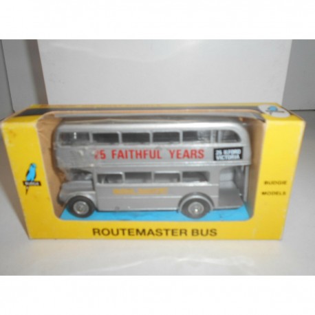 AEC ROUTEMASTER AUTOBUS LONDON SILVER L25 10cm LONG BUDGIE TOY VINTAGE