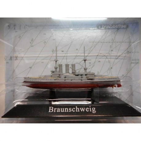 ACORAZADO WARSHIP SMS BRAUNSCHWEIG 1902-34 1:1250 ATLAS De AGOSTINI n62