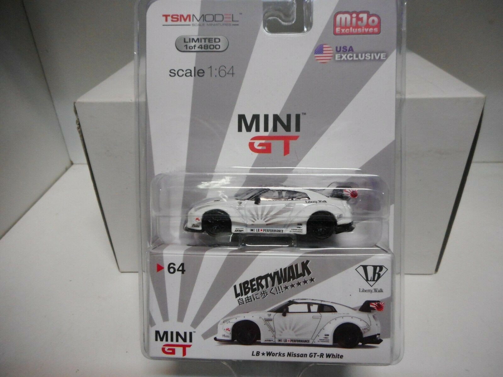 MiNiGT 64 LB Works Nissan GT-R White