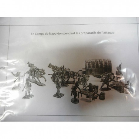 AGATN 005D LOS PREPARATIVOS GUERRA NAPOLEON DIORAMA COMPLETO 54MM 9 PIEZAS ATLAS