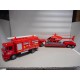 CAMION BOMBEROS+REMOLQUE+HELICOPTERO 1:60 SPEED TRACK USADO/VER FOTOS