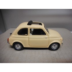 FIAT 500D NUOVA 1957  OPEN LIGHT YELLOW/BEIGE 1:24 MONDO MOTORS NO BOX