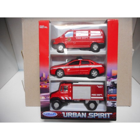 FIRE WELLY 1:43 UNIMOG + VW T4 + AUDI URBAN SPIRIT