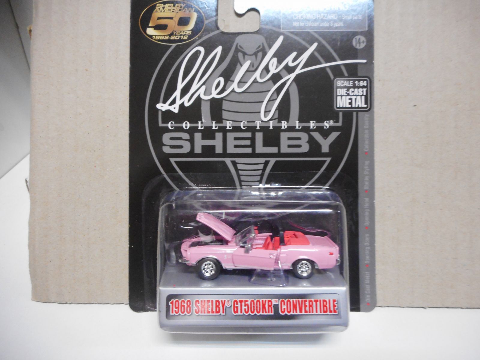 SHELBY GT-500KR 1968 CONVERTIBLE PINK 1:64 SHELBY COLLECTIBLES