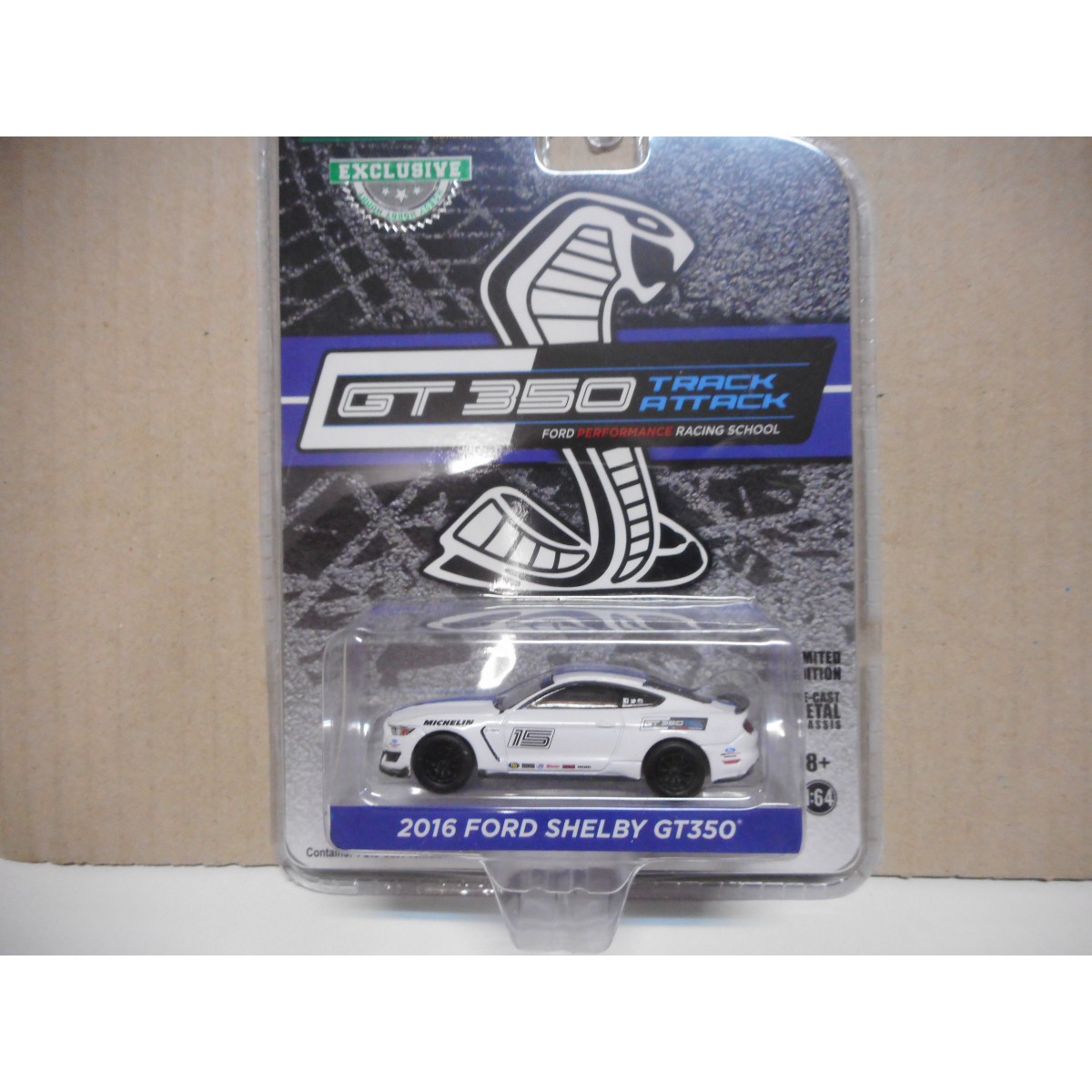 Greenlight 1/64 - 2016 Ford Shelby GT350 Mustang - Jaune - Réf 30134