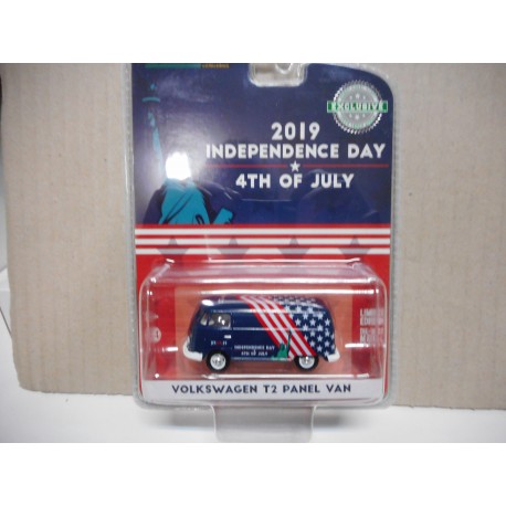 VOLKSWAGEN T1 PANEL BUS 2019 INDEPENDENCE DAY 1:64 GREENLIGHT