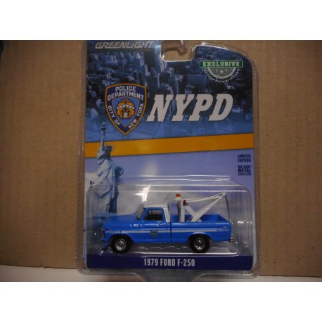 US POLICE FORD F-250 TOW/GRUA 1979 NEW YORK 1:64 GREENLIGHT