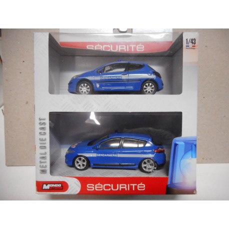 PEUGEOT 207 + RENAULT MEGANE GENDARMERIE 1:43 MONDO MOTORS