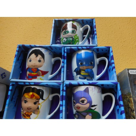 5 TAZAS LITTLE MATES DC COMICS SUPER HEROES HIGH 10CM