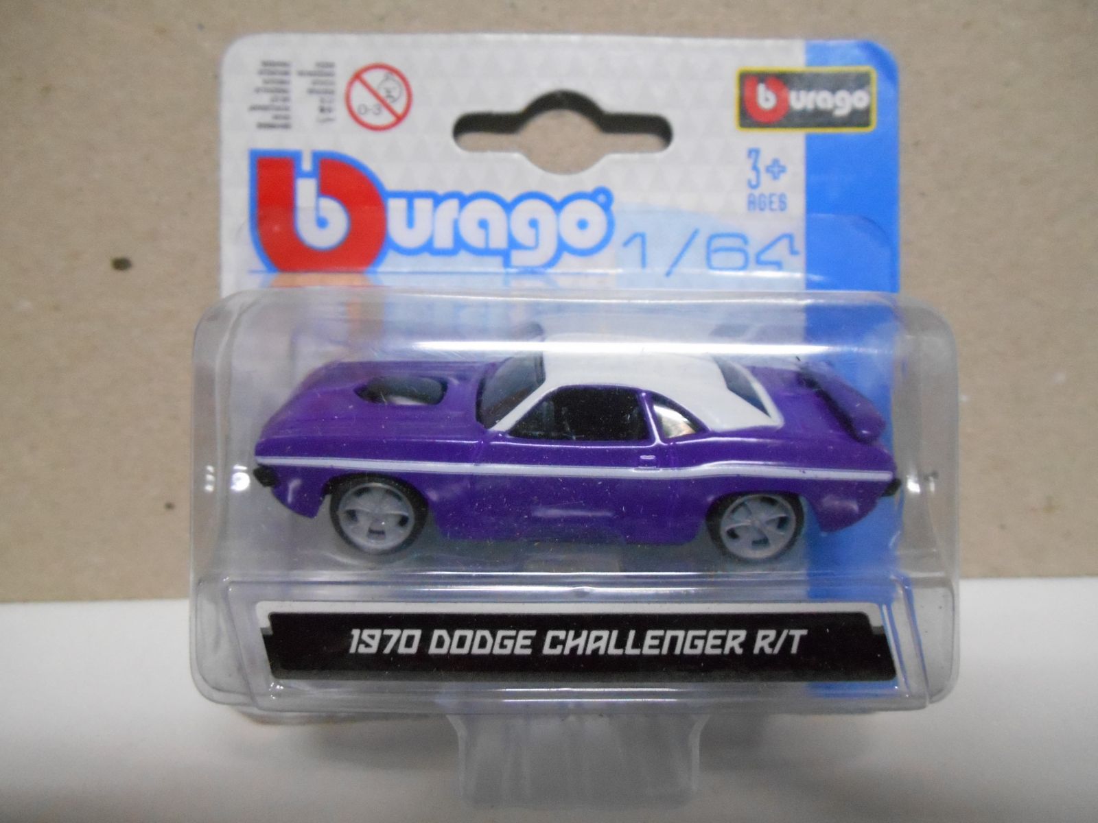 DODGE CHALLENGER R T 1970 PURPLE WHITE 1 64 BBURAGO BCN STOCK CARS