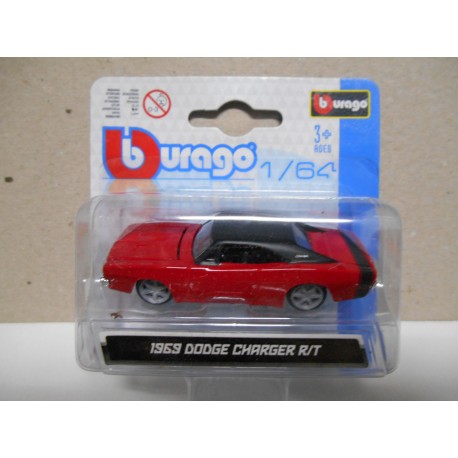 DODGE CHARGER R/T 1969 RED/BLACK 1:64 BBURAGO