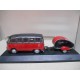 VOLKSWAGEN T1 TRANSPORTER SAMBA 1960 + REMOLQUE 1:43 HONGWELL USADO/NO CAJA