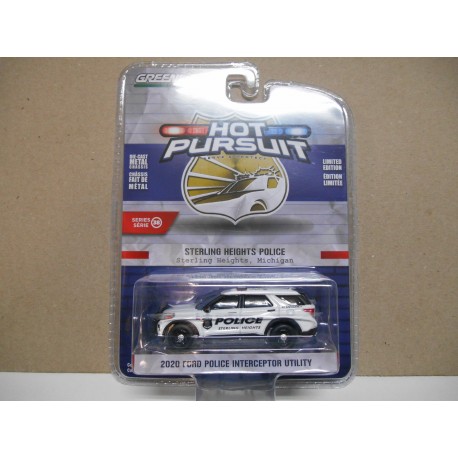 US POLICE FORD INTERCEPTOR UTILITY 2020 STERLING HEIGHTS  1:64 GREENLIGHT