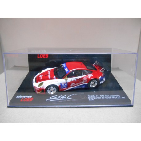 PORSCHE 911 GT3 FRANCE FFSA GT ALBI 2008 LOEB 1:43 ALTAYA IXO