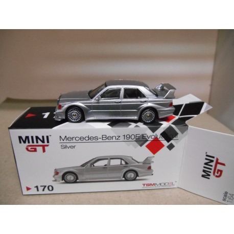 MERCEDES-BENZ 190 E 2.5-16 EVO II SILVER 1:64 MINI GT