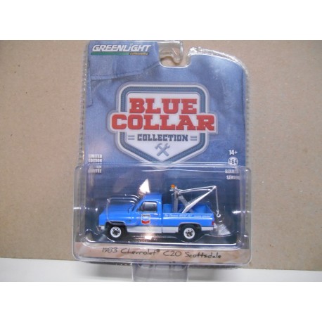 CHEVROLET C-20 1983 SCOTTDALE BLUE COLLAR 1:64 GREENLIGHT