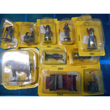 FIGURAS LOTE FAR WEST 10 PIEZAS ROTOS/DEFECTUOSOS 1:32 Del Prado