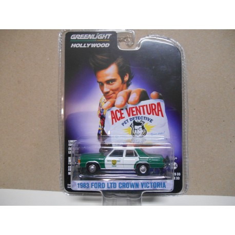 HOLLYWOOD ACE VENTURA 1983 FORD LTD CROWN VICTORIA POLICE 1:64 GREENLIGHT