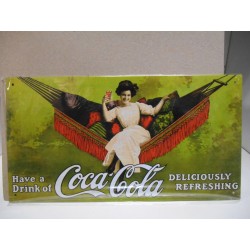 PLACA/PLAQUE/PLATE METAL DECORACION " HAVE A DRINK OF COCA-COLA " 30m x 16cm