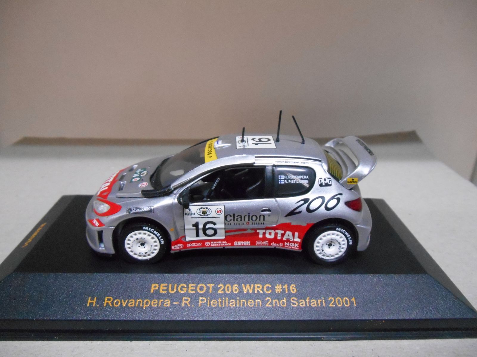 PEUGEOT 206 WRC RALLYE WORLD CHAMPION 2002 GRONHOLM IXO RAM095 1:43