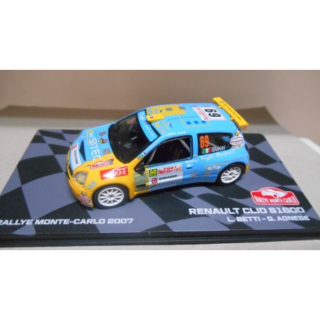 RENAULT CLIO S1600 RALLY MONTE CARLO 2007 BETTI 1:43 EAGLEMOSS IXO