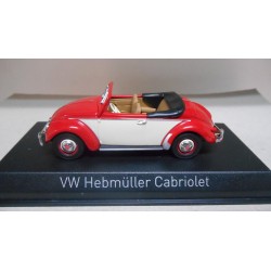 VOLKSWAGEN BEETLE/KAFER/COX HEBMULLER 1949 RED & CREAM CABRIOLET 1:43 NOREV